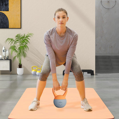 6KG Kettlebell with Soft Body and Non-Slip Handle, Orange and Grey