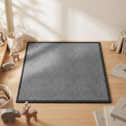 127cm Square Baby Play Mat with 3cm Foam Padding - Dark Grey