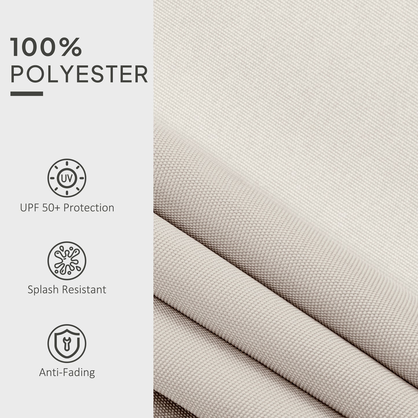 Replacement Canopy for 3 x 2.5 m Awning (Fabric Only), Cream White