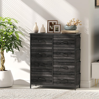 Fabric Chest of Drawers, 8 Drawer Dresser for Bedroom, Black
