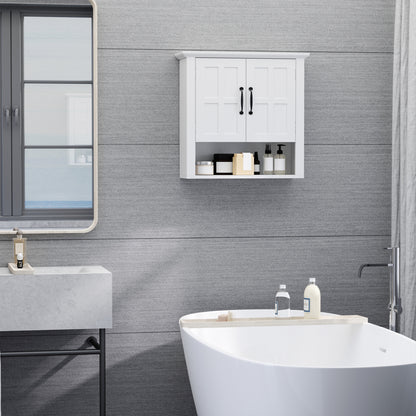 Bathroom Wall Cabinet, Medicine Cabinet w/ Adjustable Shelf, White
