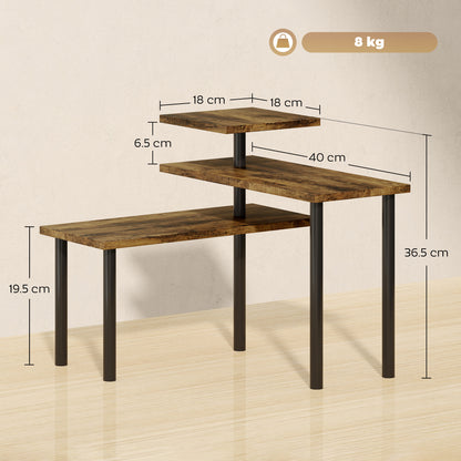 3-Tier Kitchen Countertop Organizer for Spice Rack,Rustic Brown
