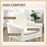 Modern Accent Chair with Wood Legs, Wide Seat, Teddy Armchair, Cream