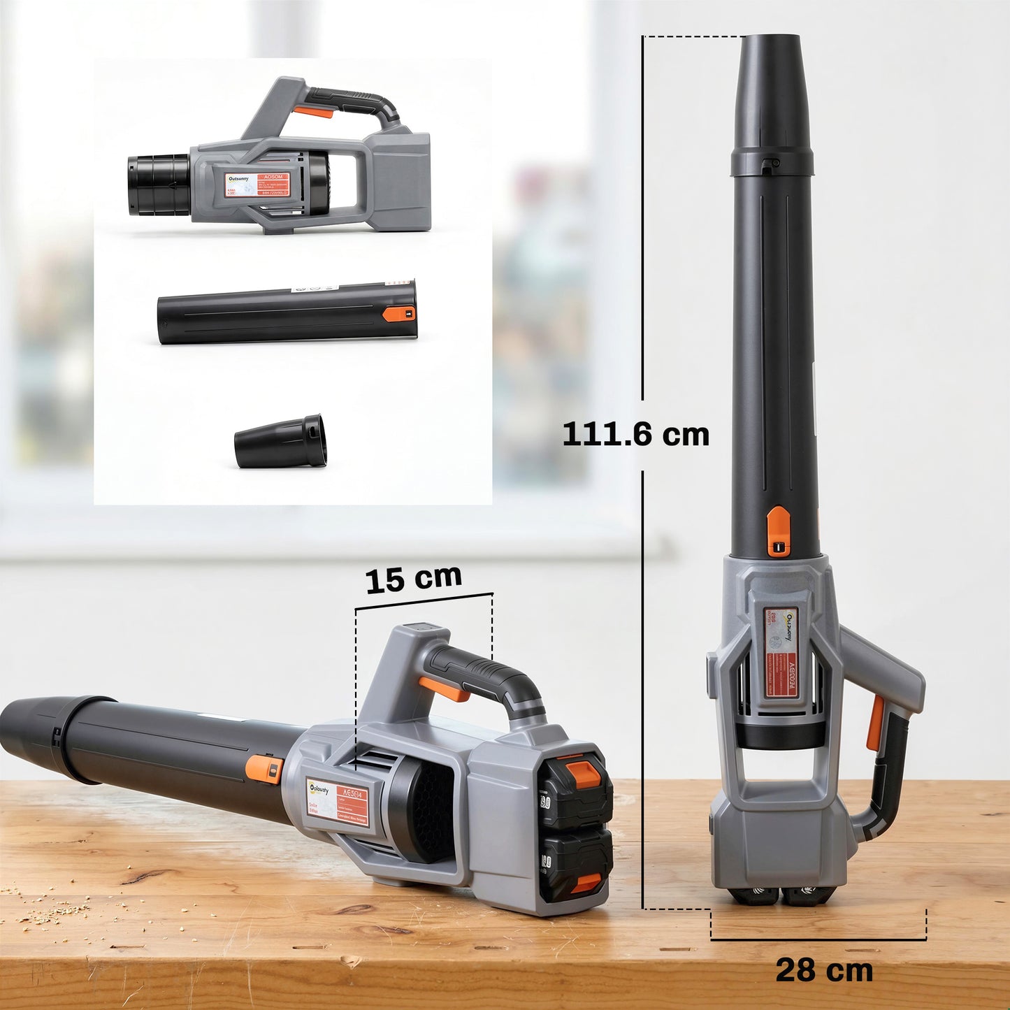 36V Leaf Blower Cordless with 2 x 4000mAh Batteries & Charger