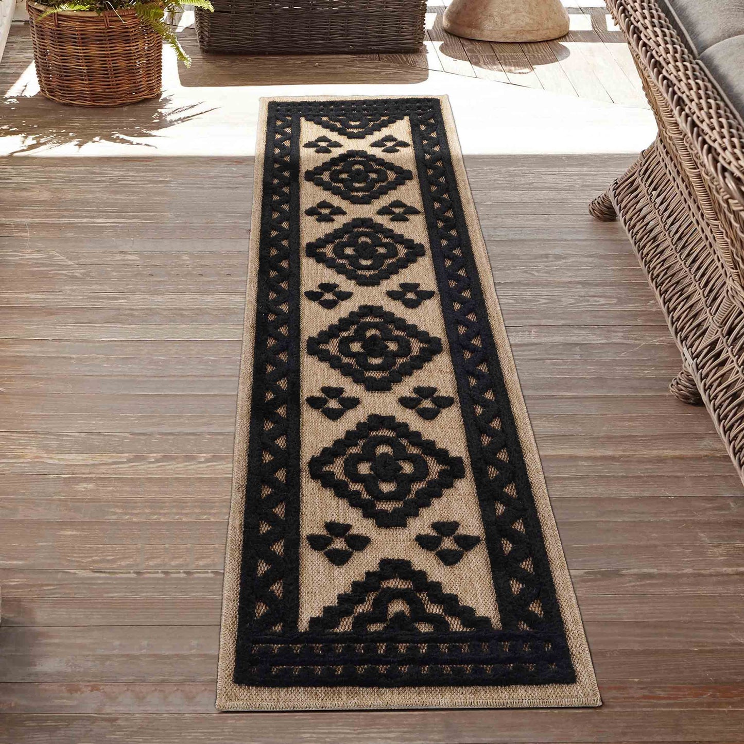 Harper Diamond Pattern Water Resistant Indoor Area Rugs