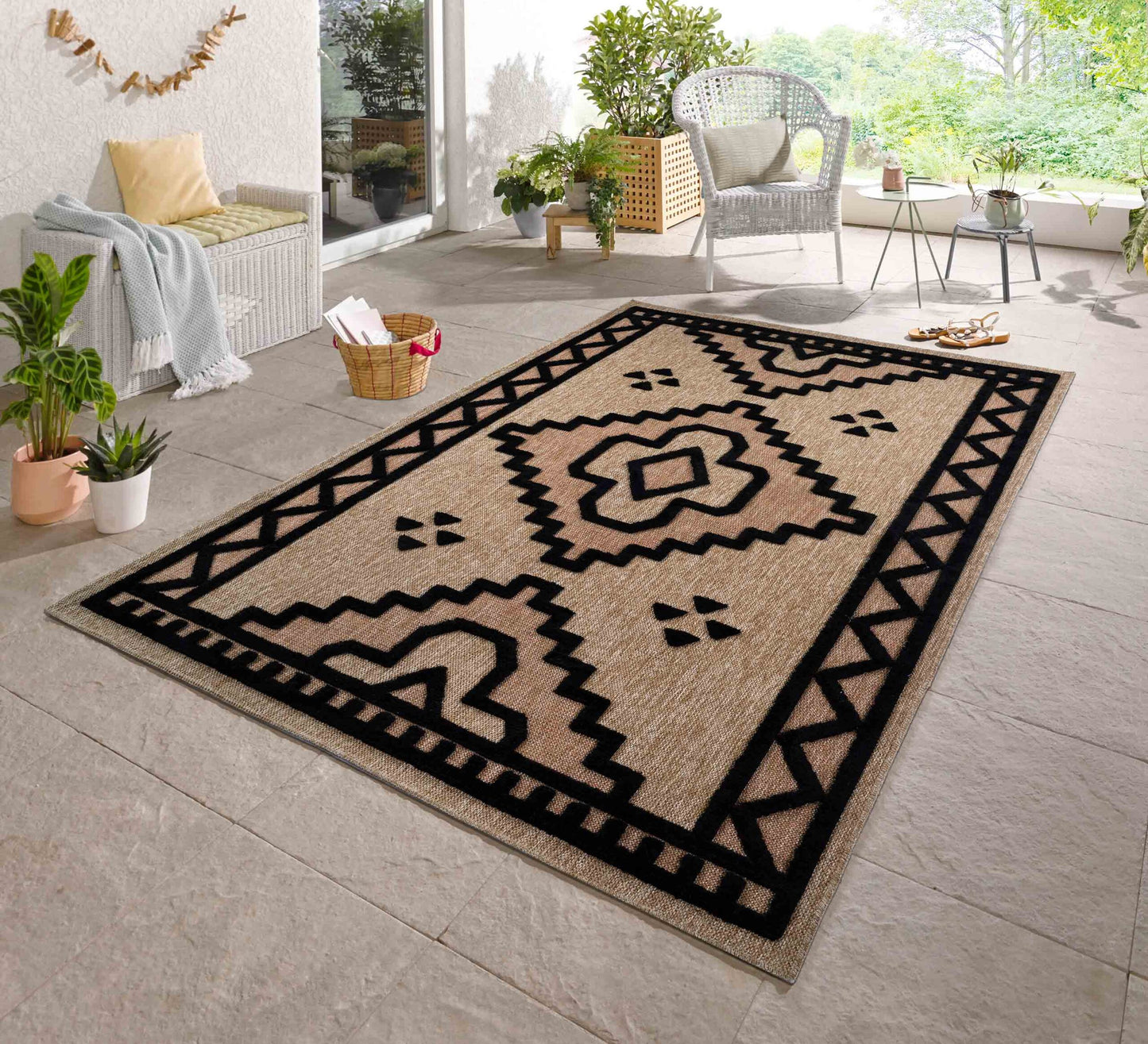 Harper Diamond Pattern Water Resistant Indoor Area Rugs
