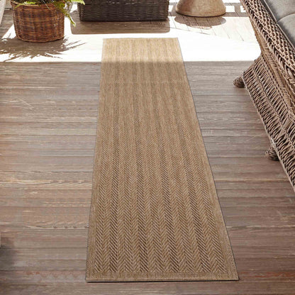 Harper Modern Herringbone Design Outdoor-Indoor Rugs Jute
