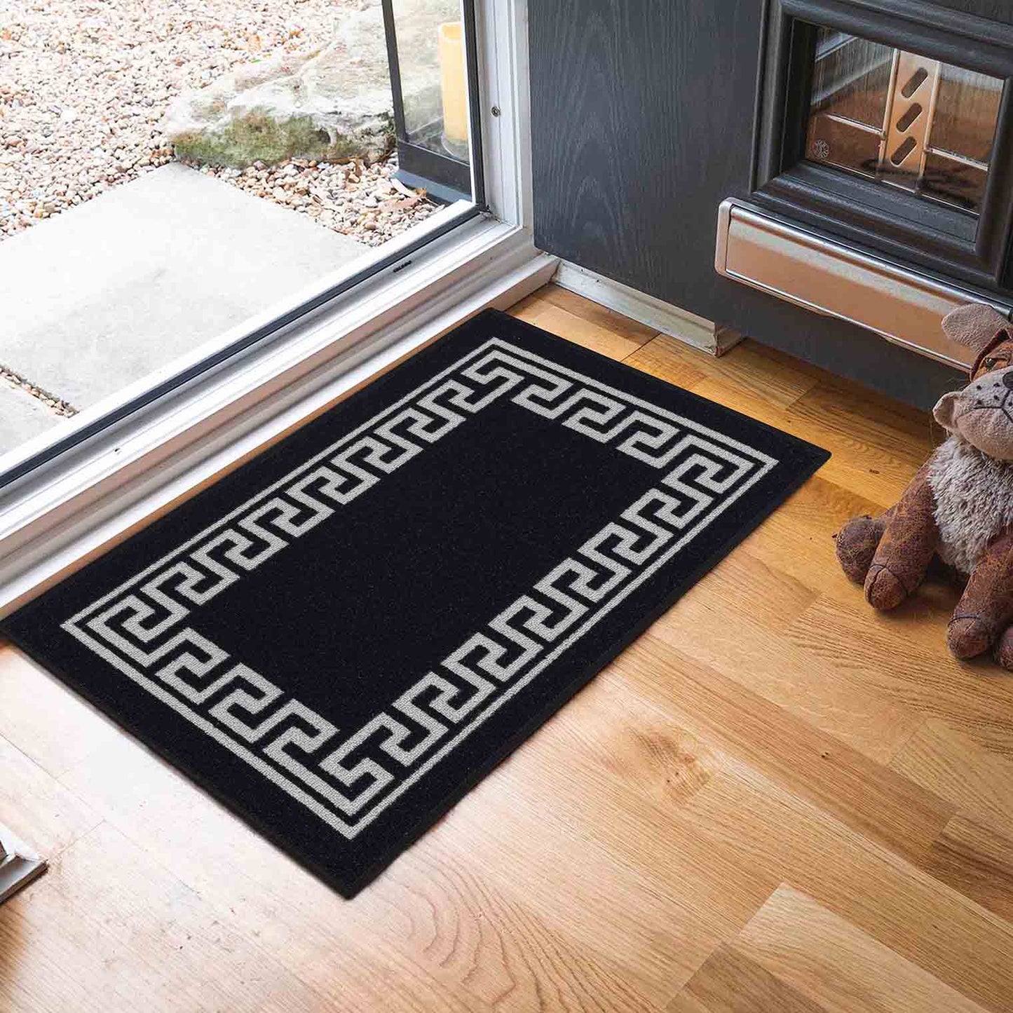 Havana Anti-Slip Greek Key Design Doormat – Machine Washable for Easy Care - 4 Colours Available