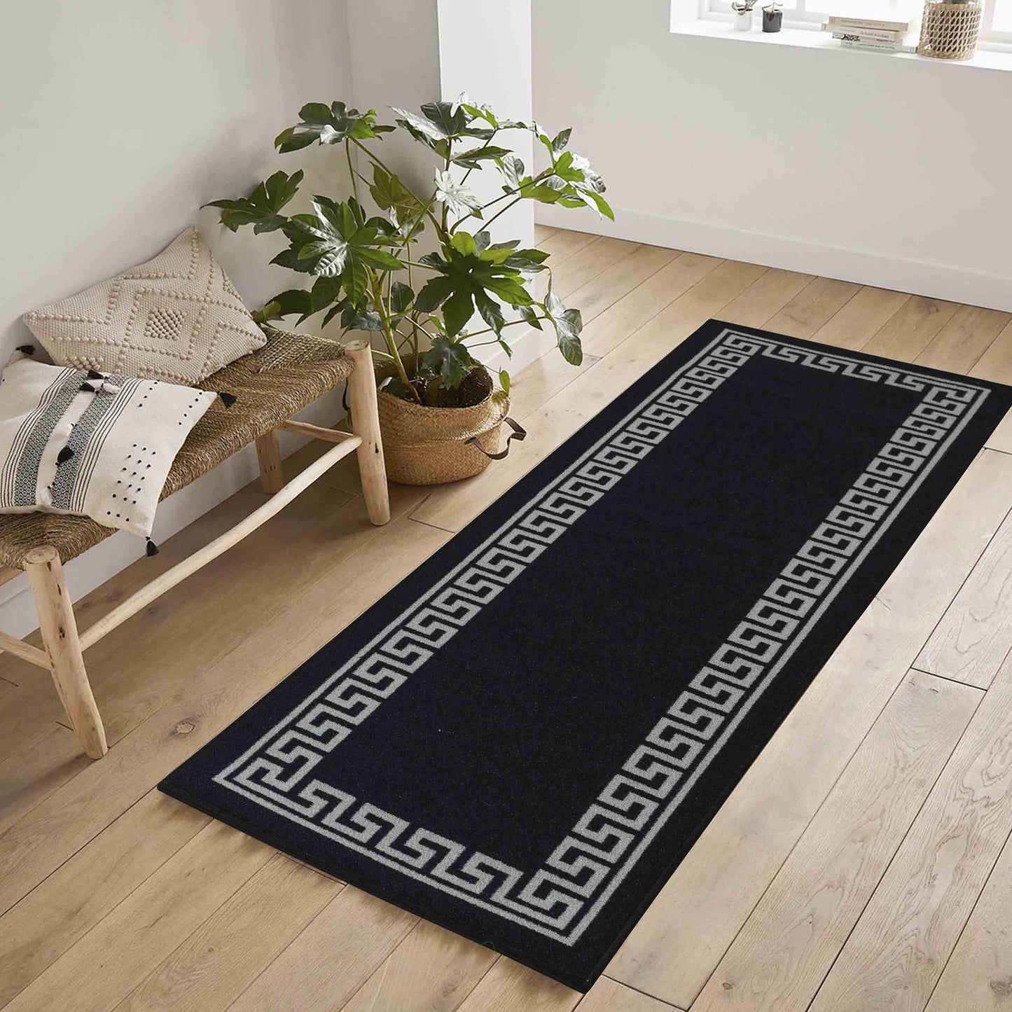 Havana Anti-Slip Greek Key Design Doormat – Machine Washable for Easy Care - 4 Colours Available