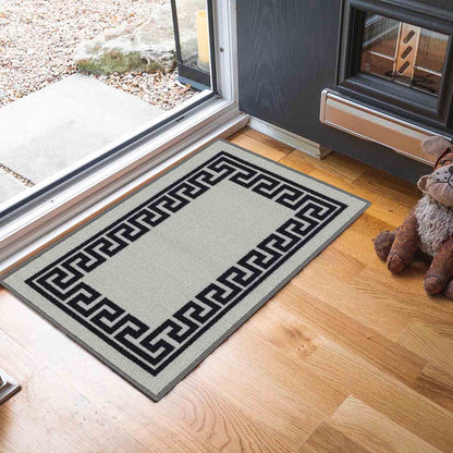 Havana Anti-Slip Greek Key Design Doormat – Machine Washable for Easy Care - 4 Colours Available