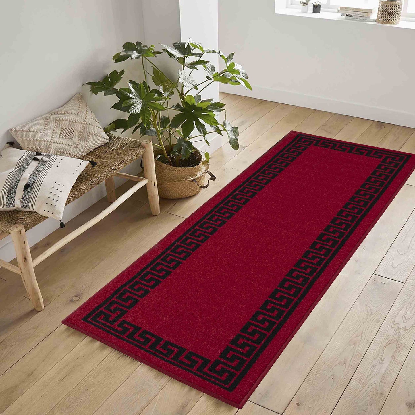 Havana Anti-Slip Greek Key Design Doormat – Machine Washable for Easy Care - 4 Colours Available