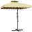 2.5m Square Double Top Garden Parasol Cantilever Umbrella with Ruffles, Beige