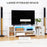 TV Unit Cabinet for TVs up to 60", TV Stand with LED Lights, White