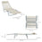 Garden Lounger Recliner Adjustable Sun Bed Chair-Beige