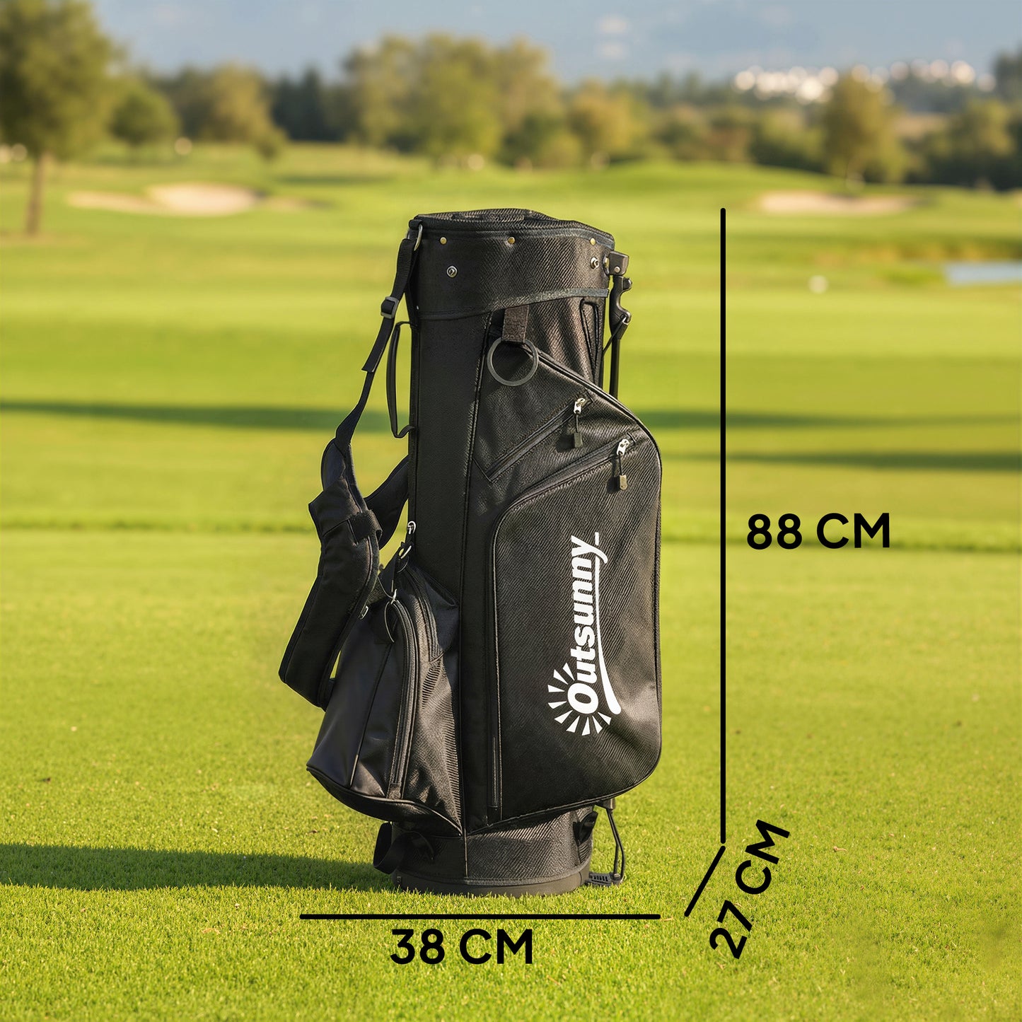 Golf Stand Bag 6 Way Full-Length Dividers, Waterproof Golf Bag Grey