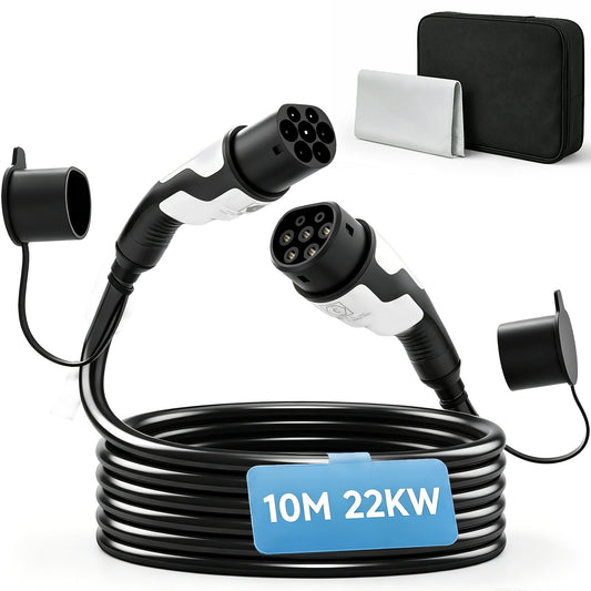Type 2 EV Charging Cable, 22kW, 32A, Mode 3, 3-Phase, 10m