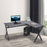 L-Shaped Corner Computer Desk Laptop Workstation PC Table Home Office With CPU Stand Black