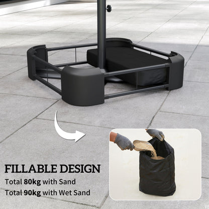 Garden Parasol Base 80 kg Sand Filled 48 mm Poles