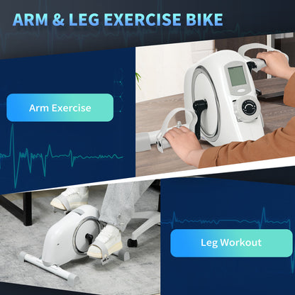 Pedal Exerciser with 8-Level Magnetic Resistance, White