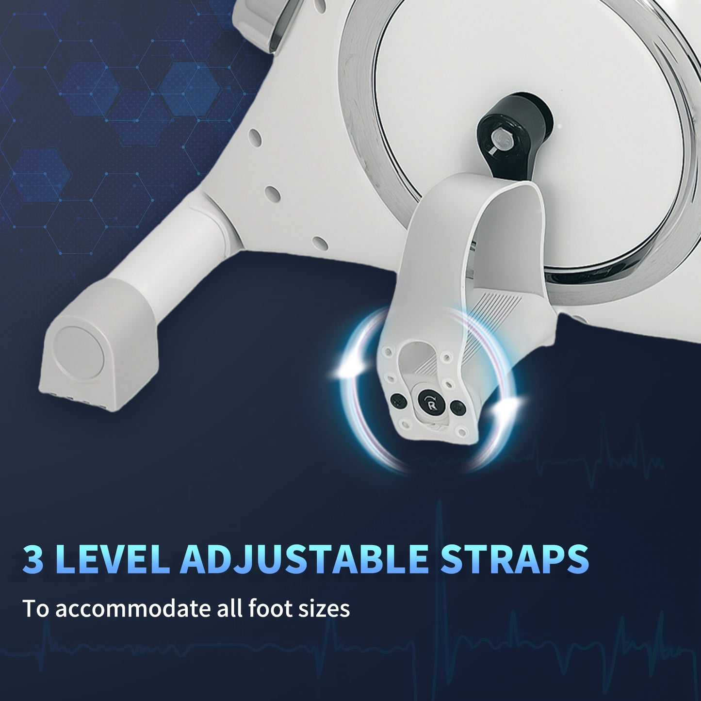 Pedal Exerciser with 8-Level Magnetic Resistance, White