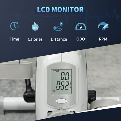 Pedal Exerciser with 8-Level Magnetic Resistance, White