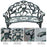 Cast Aluminium Outdoor Garden Patio Antique Rose Style Bench Porch Park Chair Seater - Green