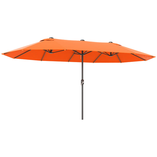 Sun Umbrella Canopy Double-sided Crank Sun Shade 4.6M Orange