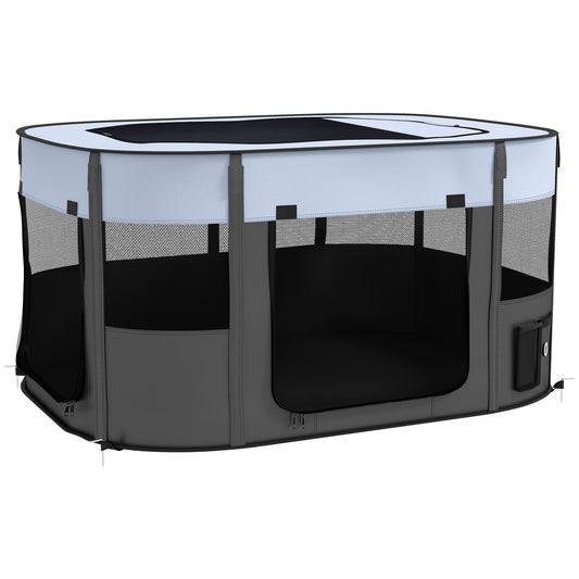 Portable Dog Pen for Puppies, Rabbits, Kittens, Guinea Pigs - Grey