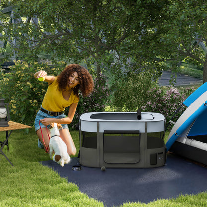 Portable Dog Pen for Puppies, Rabbits, Kittens, Guinea Pigs - Grey