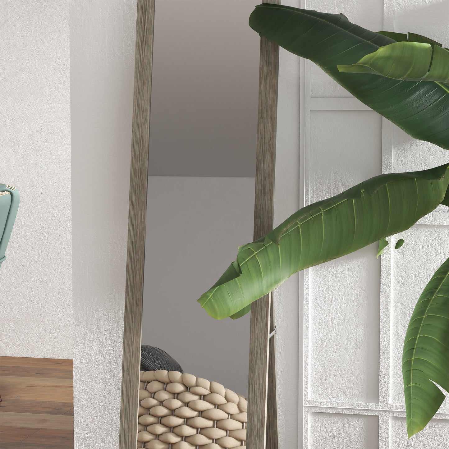 Full Length Mirror Farmhouse Wall Mirror Hanging Freestanding Grey