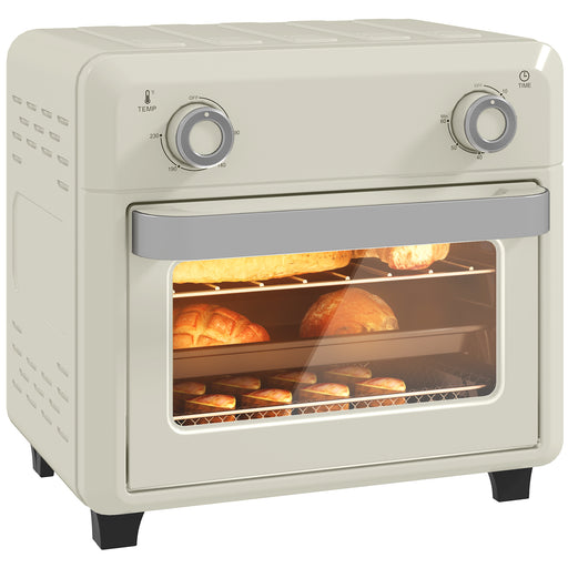 10L Air Fryer Oven, Electric Oven, Grill, Roast, Bake, 1000W, Cream