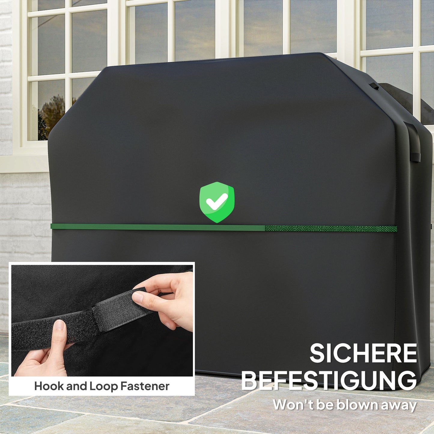 Barbecue Cover, Waterproof UPF30+ Rip-Proof, 147 x 61 x 122 cm