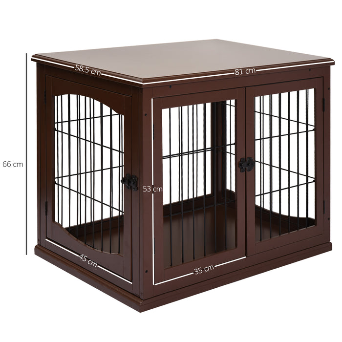 Dog Crate Puppy Cage End Table Design for Small Dog Brown