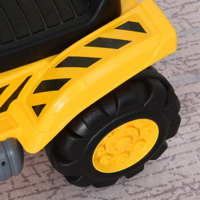 Kids 4-in-1 HDPE Excavator Ride On Truck Yellow/Black