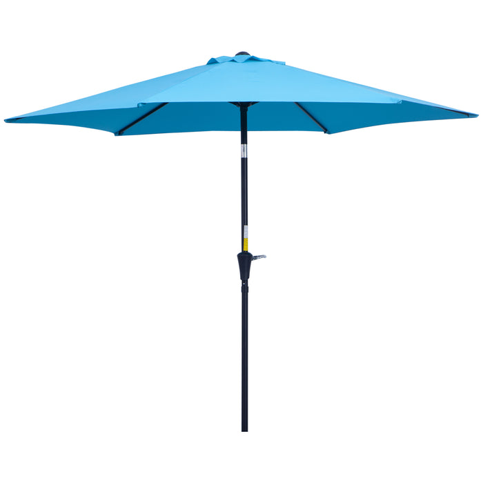 2.7M Patio Tilt Umbrella Sun Parasol Outdoor Garden Sun Shade Aluminium Frame with CrankÔºàBlueÔºâ