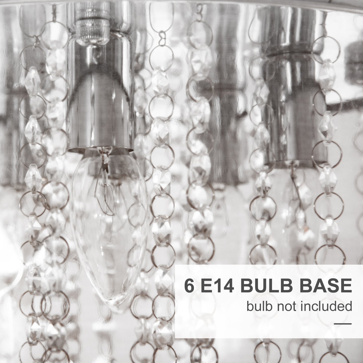 Modern Crystal Chandelier Flush Mount Ceiling Light for Bedroom, 40cm