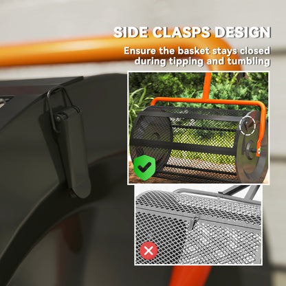 Compost Spreader, 24" Garden Spreader w/ Height Adjustable Handle