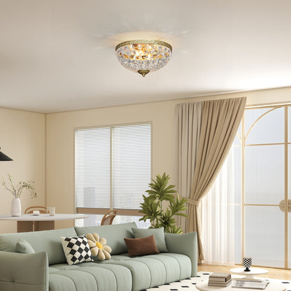 Chandelier Crystal Ceiling Light with E14 Base 2-Lights, Gold