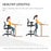 Drafting Chair Tall Office Fabric Standing Desk Chair with Adjustable Footrest Ring, Arm, Swivel Wheels, Grey