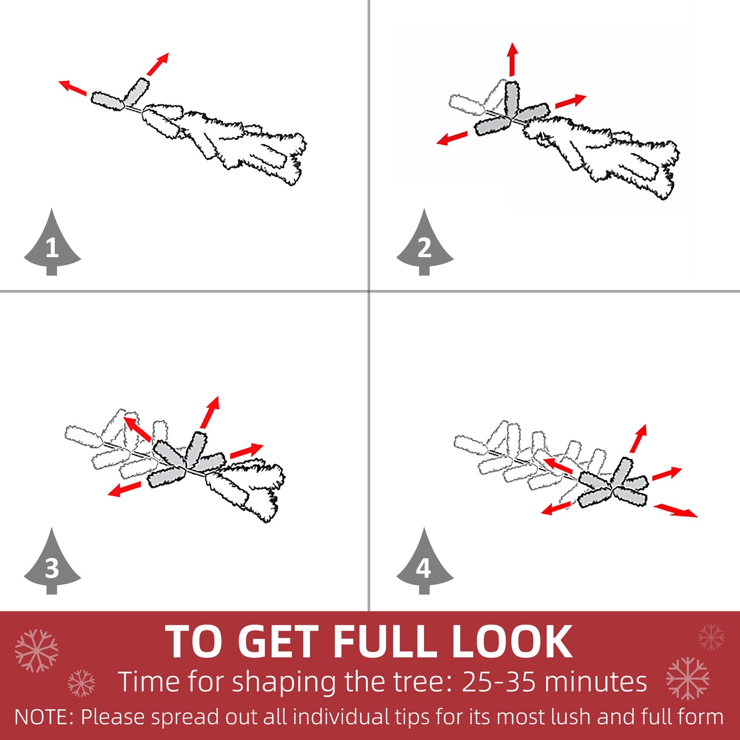 6FT Prelit Artificial Christmas Tree w/ Warm White Light Xmas Decoration