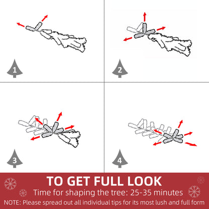 6FT Prelit Artificial Christmas Tree w/ Warm White Light Xmas Decoration