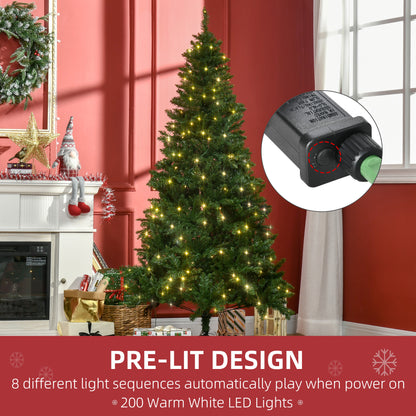 6FT Prelit Artificial Christmas Tree w/ Warm White Light Xmas Decoration