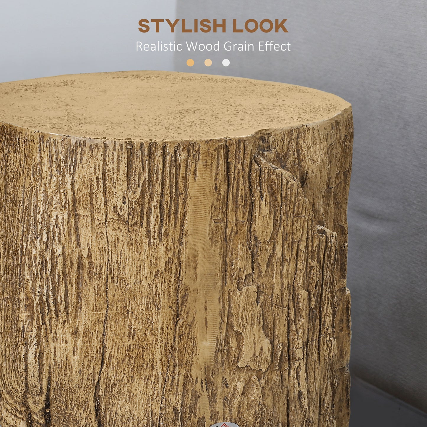 Concrete Side Table Tree Stump End Table for Indoor Outdoors Natural