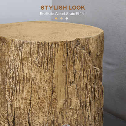 Concrete Side Table Tree Stump End Table for Indoor Outdoors Natural