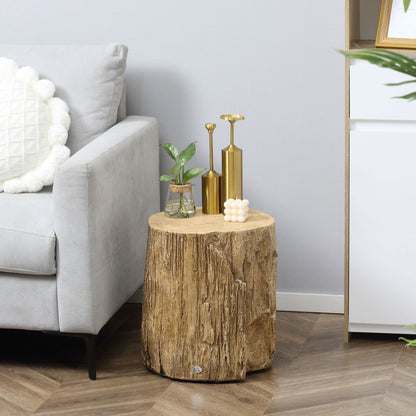 Concrete Side Table Tree Stump End Table for Indoor Outdoors Natural