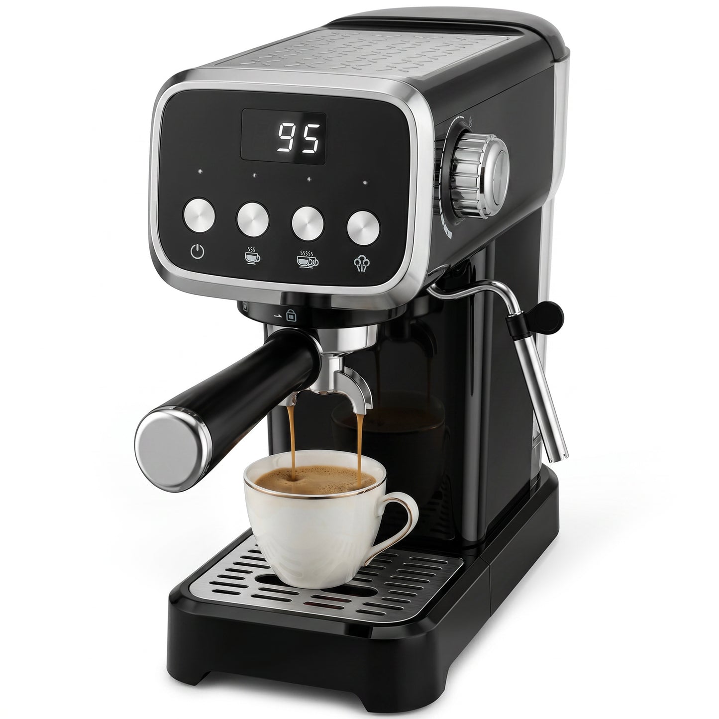 Espresso Machine with 20-Bar Pressure, Black