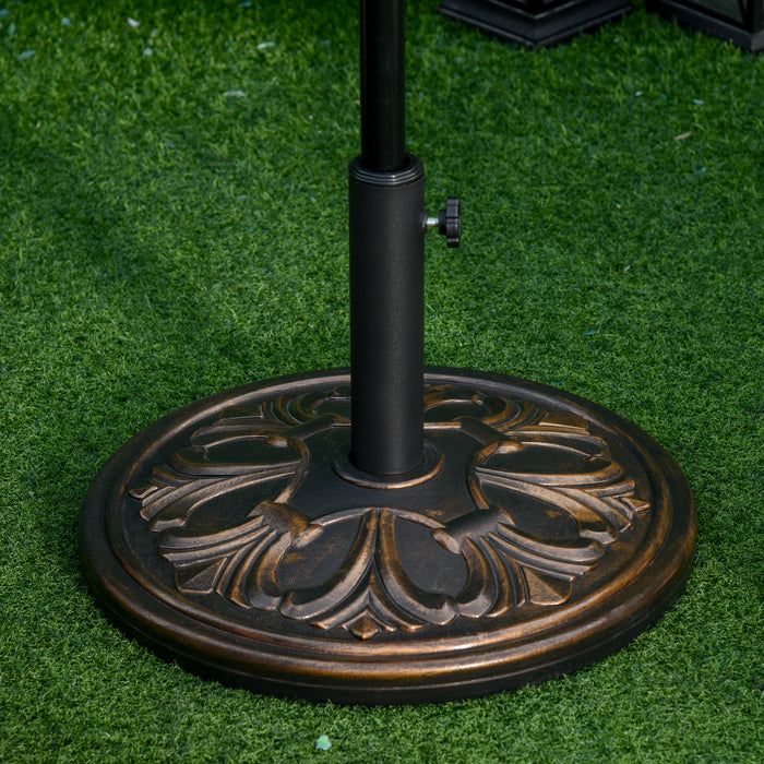 13kg Round Umbrella Base Outdoor Parasol Base Weight Stand Holder for Outdoor Garden Bronze Tone