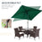 3x2m Patio Parasol Garden Umbrellas Canopy with Aluminum Tilt Crank Rectangular Sun Shade Steel, Green