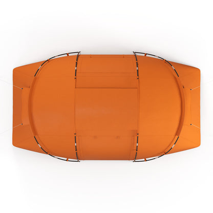 4-6 Man Camping Tent w/ Two Bedroom, Hiking Sun Shelter, UV Protection Tunnel Tent, Orange