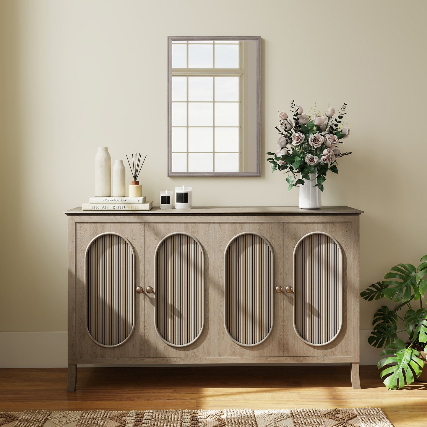 40 x 60 cm Wall Bathroom Mirror, Vanity Mirror, Grey